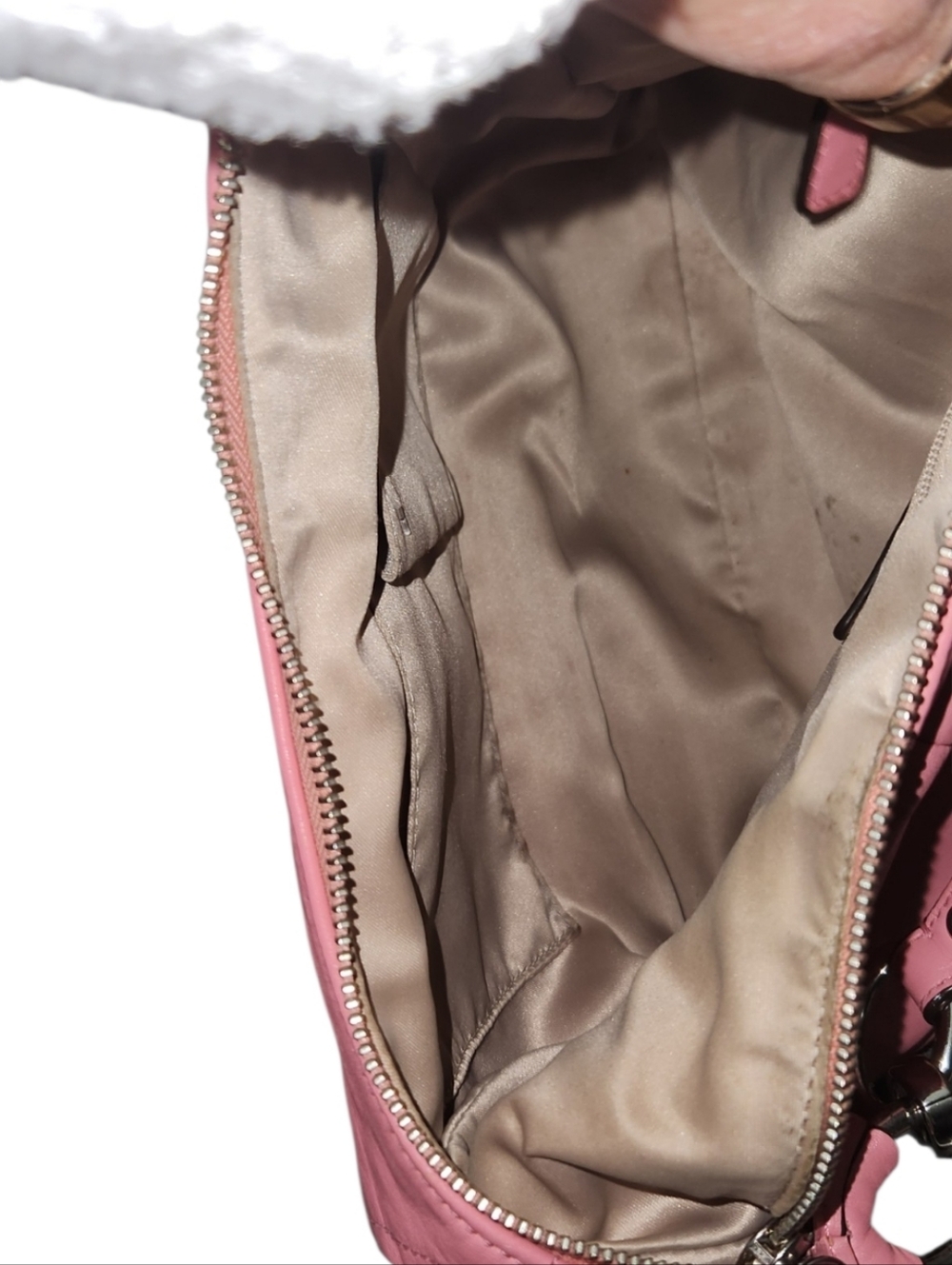 Coach Pink Leather Shoulder Bag Magnetic Fliplock Flap Hobo Purse - Picture 13 of 14